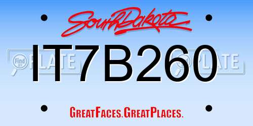 IT7B260 South Dakota License Plate