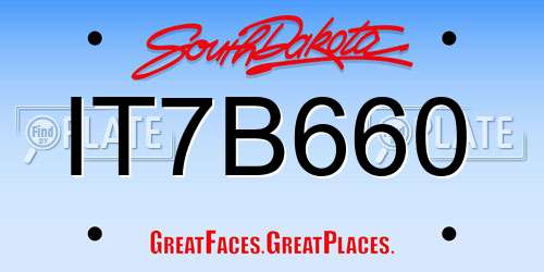 IT7B660 South Dakota License Plate