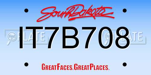 IT7B708 South Dakota License Plate