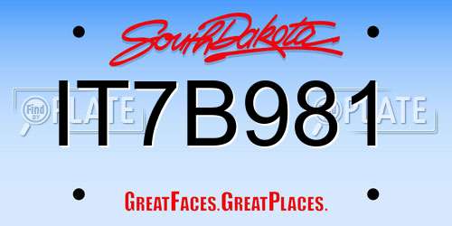 IT7B981 South Dakota License Plate