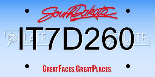 IT7D260 South Dakota License Plate