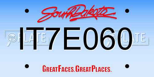 IT7E060 South Dakota License Plate