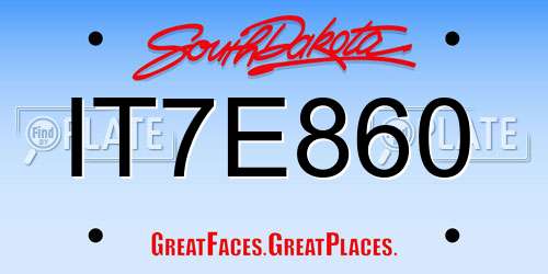 IT7E860 South Dakota License Plate