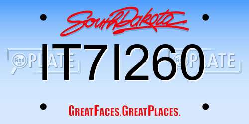 IT7I260 South Dakota License Plate