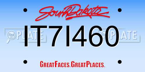 IT7I460 South Dakota License Plate