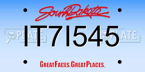 IT7I545 South Dakota License Plate