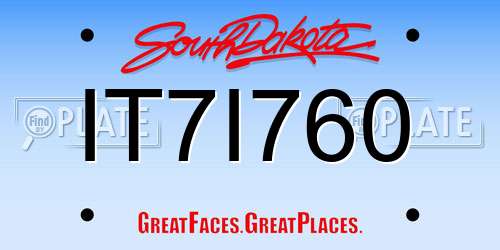 IT7I760 South Dakota License Plate