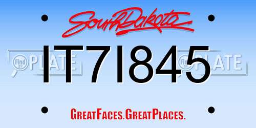 IT7I845 South Dakota License Plate