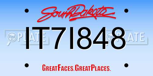 IT7I848 South Dakota License Plate