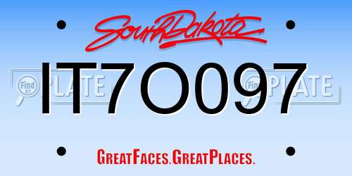 IT7O097 South Dakota License Plate