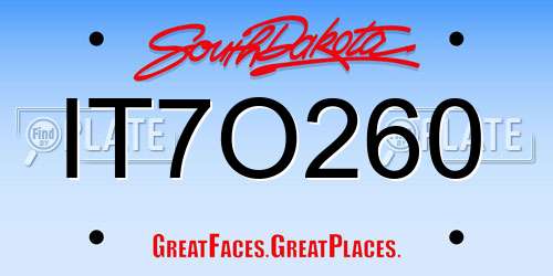 IT7O260 South Dakota License Plate