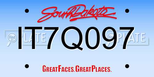 IT7Q097 South Dakota License Plate