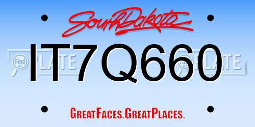 IT7Q660 South Dakota License Plate