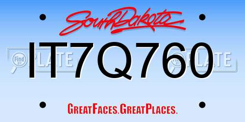IT7Q760 South Dakota License Plate