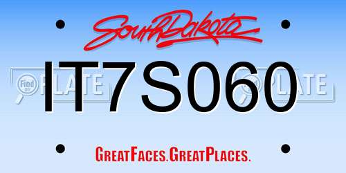 IT7S060 South Dakota License Plate