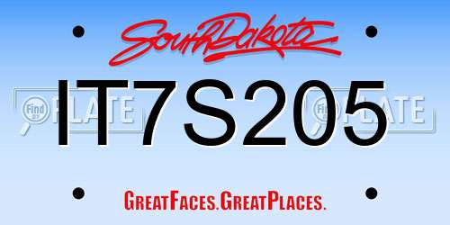 IT7S205 South Dakota License Plate