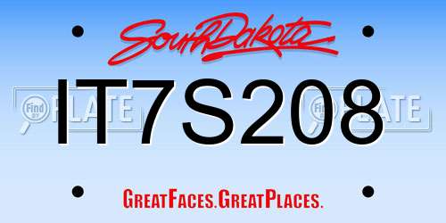 IT7S208 South Dakota License Plate