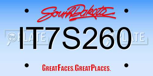 IT7S260 South Dakota License Plate