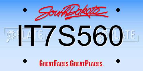 IT7S560 South Dakota License Plate