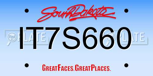 IT7S660 South Dakota License Plate