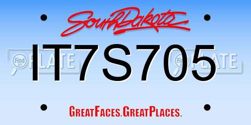 IT7S705 South Dakota License Plate