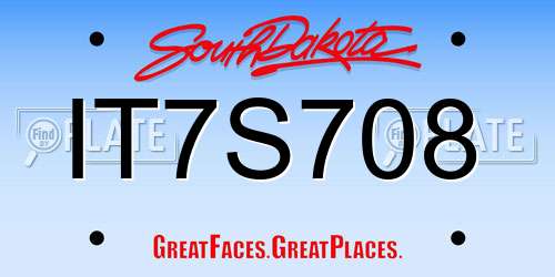 IT7S708 South Dakota License Plate