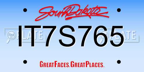 IT7S765 South Dakota License Plate
