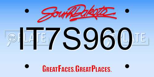 IT7S960 South Dakota License Plate