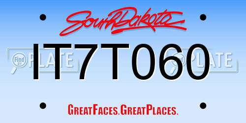 IT7T060 South Dakota License Plate