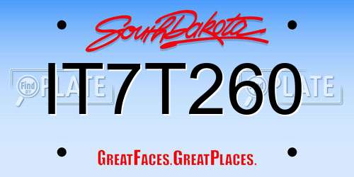 IT7T260 South Dakota License Plate