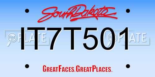 IT7T501 South Dakota License Plate