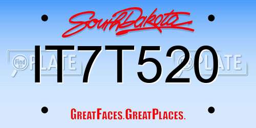 IT7T520 South Dakota License Plate