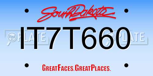 IT7T660 South Dakota License Plate