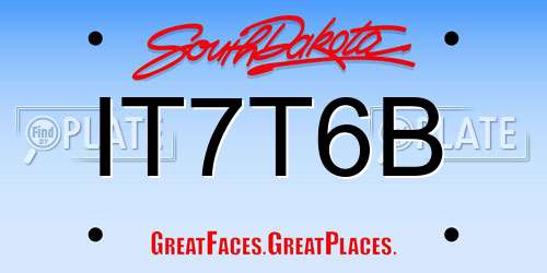 IT7T6B South Dakota License Plate