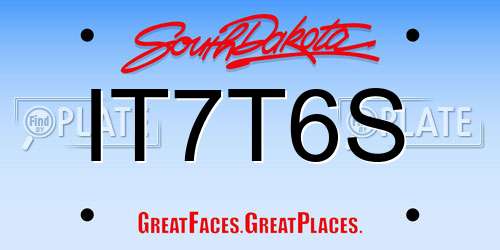 IT7T6S South Dakota License Plate