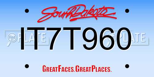 IT7T960 South Dakota License Plate