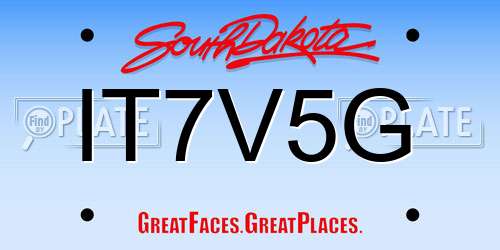 IT7V5G South Dakota License Plate
