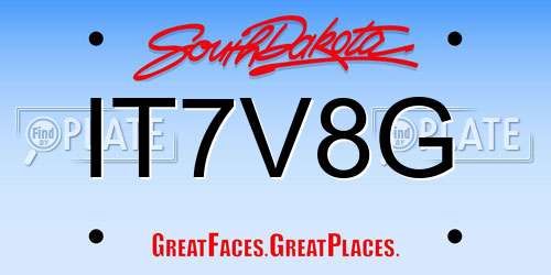 IT7V8G South Dakota License Plate