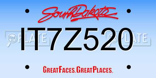IT7Z520 South Dakota License Plate