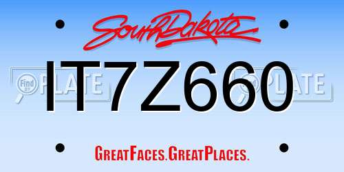 IT7Z660 South Dakota License Plate
