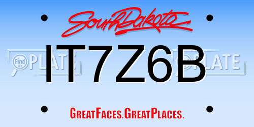 IT7Z6B South Dakota License Plate
