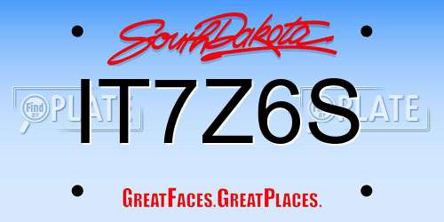 IT7Z6S South Dakota License Plate