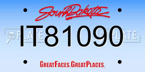 IT81090 South Dakota License Plate