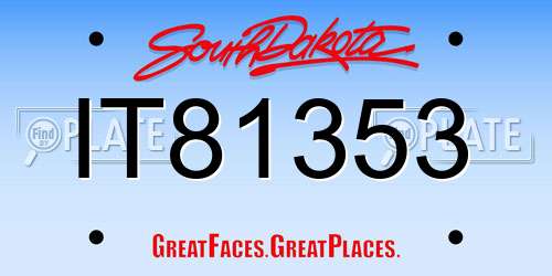 IT81353 South Dakota License Plate