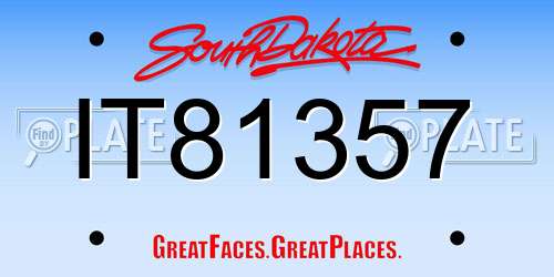 IT81357 South Dakota License Plate