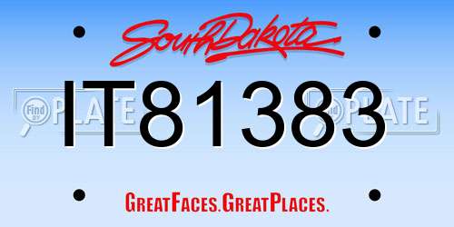 IT81383 South Dakota License Plate