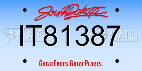 IT81387 South Dakota License Plate