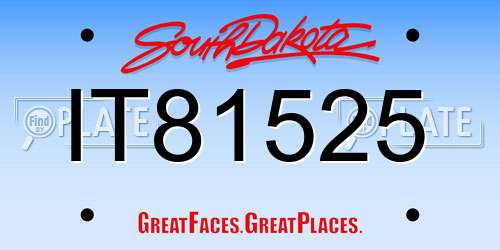IT81525 South Dakota License Plate