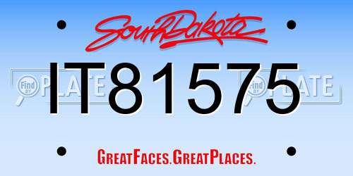IT81575 South Dakota License Plate
