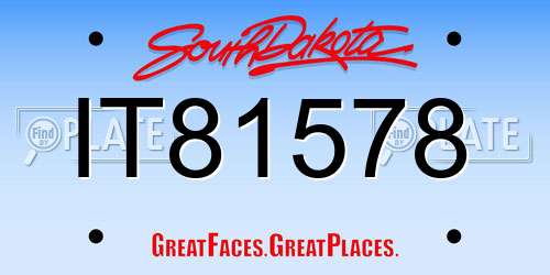IT81578 South Dakota License Plate